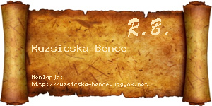Ruzsicska Bence névjegykártya